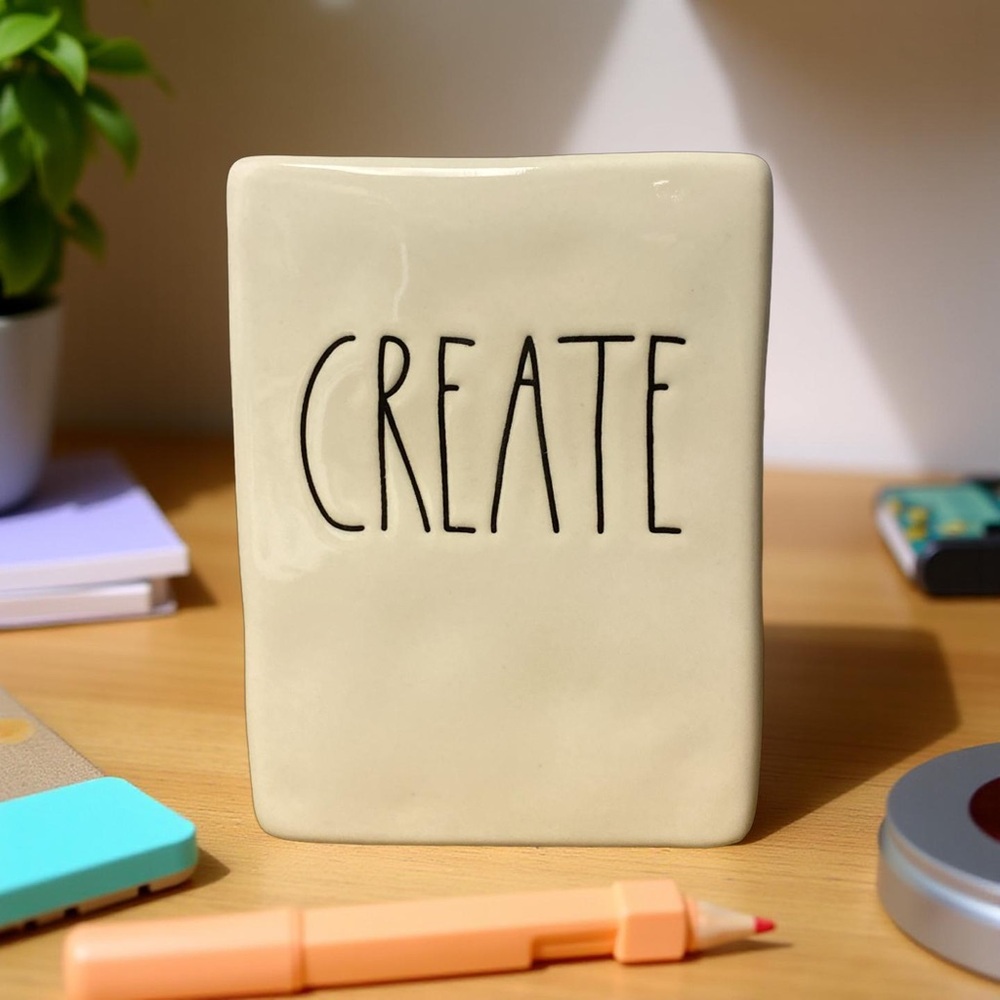 Rae Dunn CREATE Desk Organizer | Pencil Holder | Ceramic | Office Decor